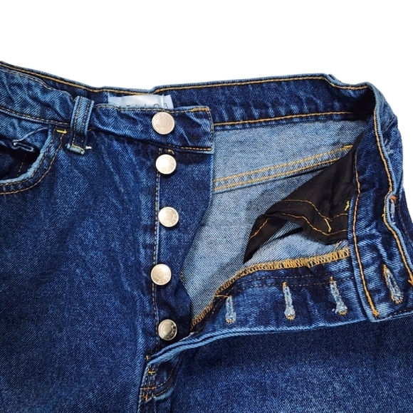 Cello Button Fly Hi Rise Wide Leg Distressed Blue Jeans Size 3 - Picture 5 of 5